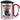 Anti-Stress Tasse für Reinigungskräfte – Karabinerbecher 330 ml – Silber/Rot – Mit Deckel – Ansicht 1 #farbe_silber-rot