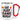 Eat sleep game repeat – Karabinerbecher 330 ml – Weiß/Rot – Ohne Deckel – Ansicht 1 #farbe_weiss-rot