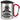 10 Jahre im Dienst – Jubiläum – Karabinerbecher 330 ml – Silber/Rot – Mit Deckel – Ansicht 1 #farbe_silber-rot