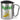 Apfel Banane – Karabinerbecher 330 ml – Silber/Silber – Mit Deckel – Ansicht 1 #farbe_silber-silber
