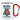Anti-Stress Tasse fürs Stricken – Karabinerbecher 330 ml – Weiß/Rot – Ohne Deckel – Ansicht 1 #farbe_weiss-rot