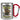 Anti-Stress Tasse für Floristen – Karabinerbecher 330 ml – Silber/Rot – Ohne Deckel – Ansicht 1 #farbe_silber-rot