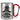 10 Jahre im Dienst – Jubiläum – Karabinerbecher 330 ml – Silber/Rot – Ohne Deckel – Ansicht 1 #farbe_silber-rot