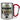 Traue keiner Hebamme, die heute noch keinen Kaffee hatte – Karabinerbecher 330 ml – Silber/Rot – Ohne Deckel – Ansicht 1 #farbe_silber-rot