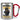 Anti-Stress Tasse für Polizisten – Karabinerbecher 330 ml – Silber/Rot – Ohne Deckel – Ansicht 1 #farbe_silber-rot