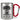 Schonend behandeln, dieser Kollege ist seit 30 Jahren im Dienst – Jubiläum – Karabinerbecher 330 ml – Silber/Rot – Ohne Deckel – Ansicht 1 #farbe_silber-rot