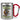 Anti-Stress Tasse für Dozenten – Karabinerbecher 330 ml – Silber/Rot – Ohne Deckel – Ansicht 1 #farbe_silber-rot