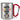 Gute Laune Tasse – Karabinerbecher 330 ml – Silber/Rot – Ohne Deckel – Ansicht 1 #farbe_silber-rot
