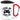 Level up your life – Karabinerbecher 330 ml – Weiß/Rot – Mit Deckel – Ansicht 1 #farbe_weiss-rot