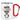 Gute Laune Tasse – Karabinerbecher 330 ml – Weiß/Rot – Ohne Deckel – Ansicht 1 #farbe_weiss-rot