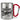 Herrchens Trinknapf – Karabinerbecher 330 ml – Silber/Rot – Ohne Deckel – Ansicht 1 #farbe_silber-rot