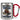 Anti-Stress Tasse für Autoren – Karabinerbecher 330 ml – Silber/Rot – Ohne Deckel – Ansicht 1 #farbe_silber-rot
