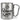 Glühwein-Queen – Karabinerbecher 330 ml – Silber/Silber – Ohne Deckel – Ansicht 1 #farbe_silber-silber