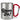 Glühweinfee im Retro-Look – Karabinerbecher 330 ml – Silber/Rot – Ohne Deckel – Ansicht 1 #farbe_silber-rot