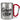 Glühwein-Crew – Karabinerbecher 330 ml – Silber/Rot – Ohne Deckel – Ansicht 1 #farbe_silber-rot